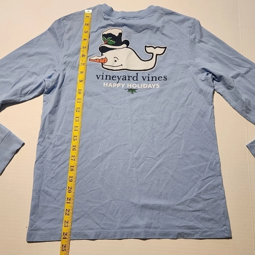 Vineyard Vines Size L / 16  long sleeve shirt Happy Holidays Christmas